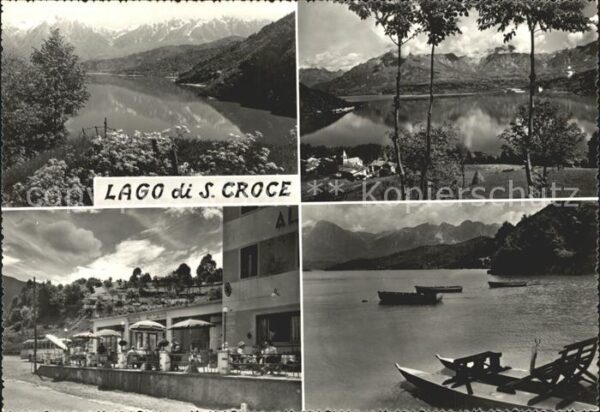 Lago di Santa Croce Albergo al Lago Terrasse Teilansichten