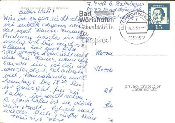 Bad Woerishofen Kurhaus Ortsblick mit Kirchen Wassertre – Bild 2