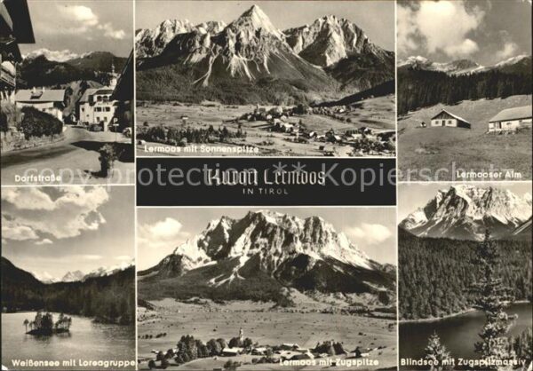 Lermoos Tirol Dorfstrasse Ortsansicht mit Sonnenspitz