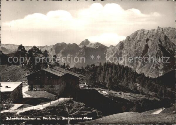 Berchtesgaden Schneibsteinhaus mit Watzmann und Stein
