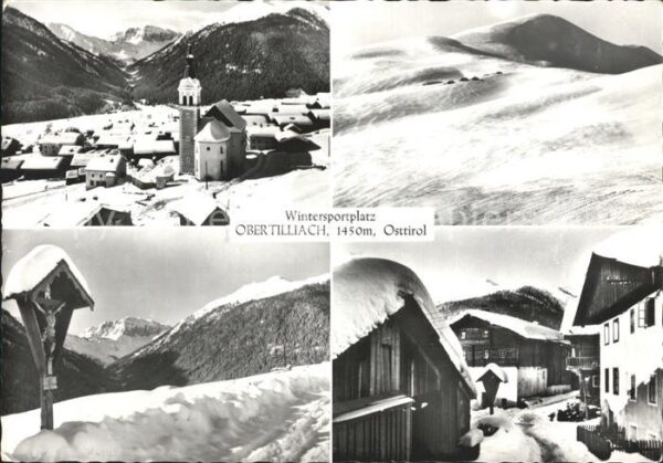 Obertilliach Ortsblick Kirche Panorama Wegekreuz Dor