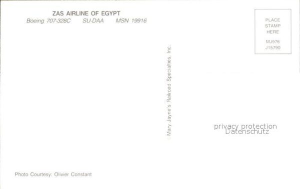Flugzeuge Zivil ZAS Airline of Egypt Boeing 707-328C SU – Bild 2