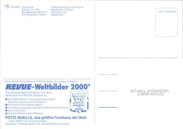 Flugzeuge Zivil Condor Europa-Jet Boeing 727-230 – Bild 2