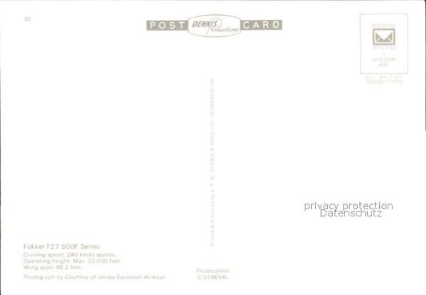 Flugzeuge Zivil Jersey European Airways Fokker F27 500F – Bild 2