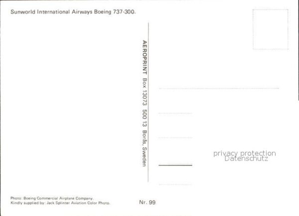 Flugzeuge Zivil Sunworld International Airways Boeing 7 – Bild 2