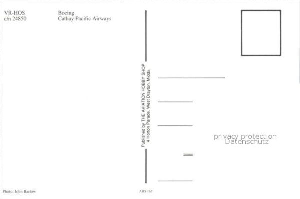 Flugzeuge Zivil Cathay Pacific Airways Boeing VR-HOS c/ – Bild 2