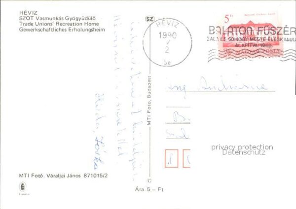 Heviz Szot Vasmunkas Gyogyüdülö Erholungsheim – Bild 2