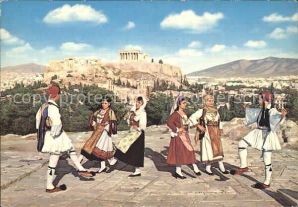 Athen Griechenland Danses Helleniques Hellenische Tracht T
