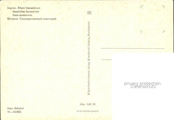 Sopron Oedenburg Allami Szanotorium Staatliches Sanatori – Bild 2