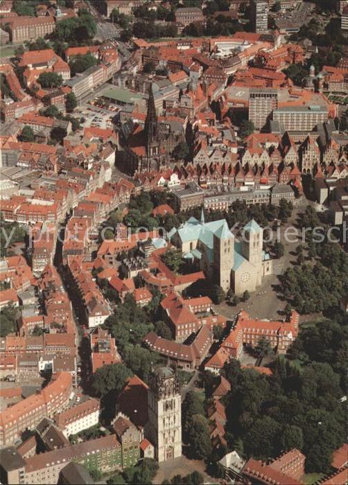 Muenster Westfalen Stadtzentrum Kirche Fliegeraufnahme