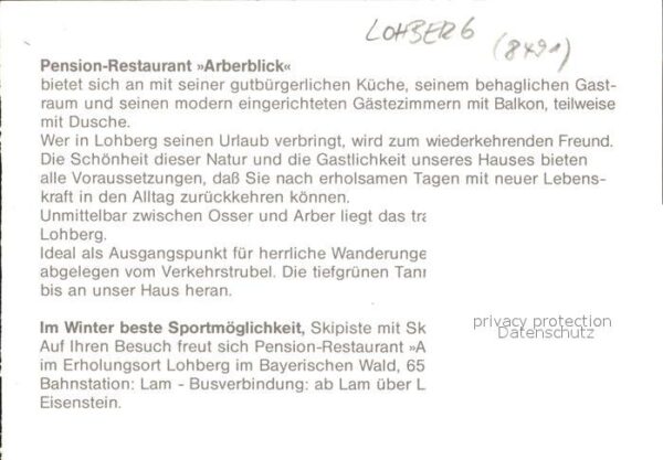 Lohberg Lam Pension Restaurant Arberblick Terrasse – Bild 2