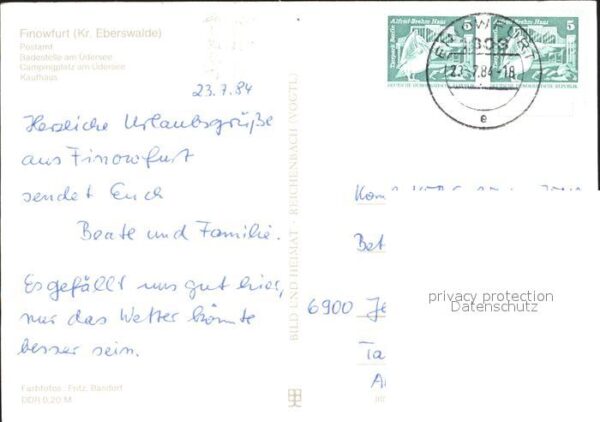 Finowfurt Postamt Badestelle Üdersee Campingplatz – Bild 2
