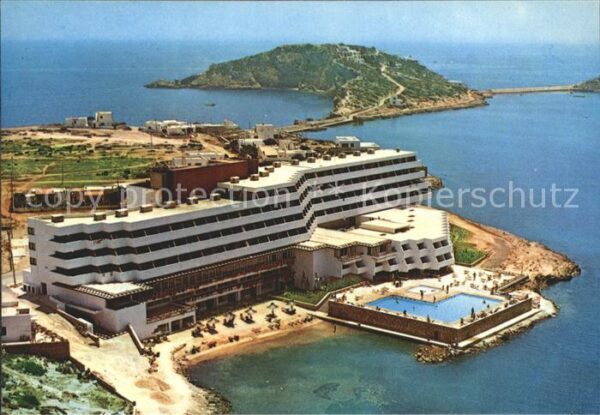 Ibiza Islas Baleares Hotel El Corso an der Küste Fliegeraufn