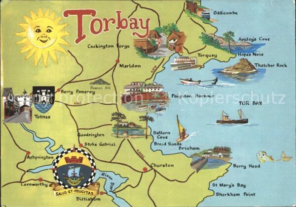 Torbay Bucht Landkarte
