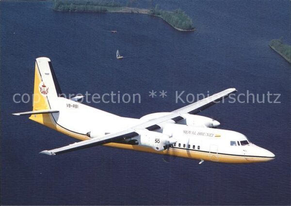 Flugzeuge Zivil Royal Brunei Airlines Fokker 50 V8-RBI