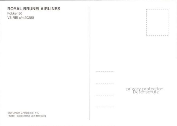 Flugzeuge Zivil Royal Brunei Airlines Fokker 50 V8-RBI – Bild 2