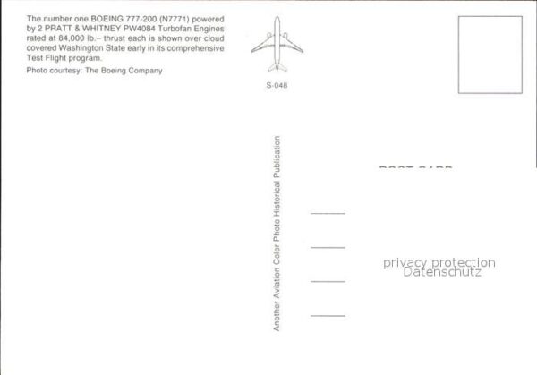 Flugzeuge Zivil Pratt & Whitney Boeing 777-200 – Bild 2