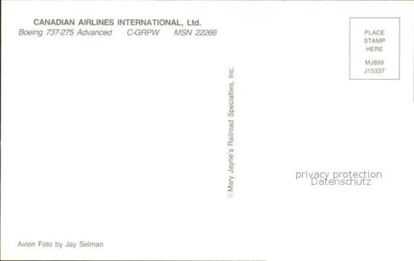 Flugzeuge Zivil Canadian Airlines International Ltd. Bo – Bild 2