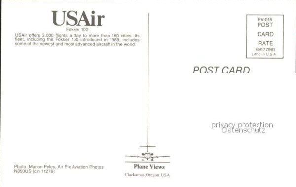 Flugzeuge Zivil USAir Fokker 100 – Bild 2