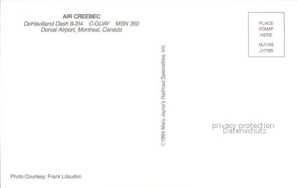 Flugzeuge Zivil Air Creeb DeHavilland Dash 8-314 C-GUAY – Bild 2