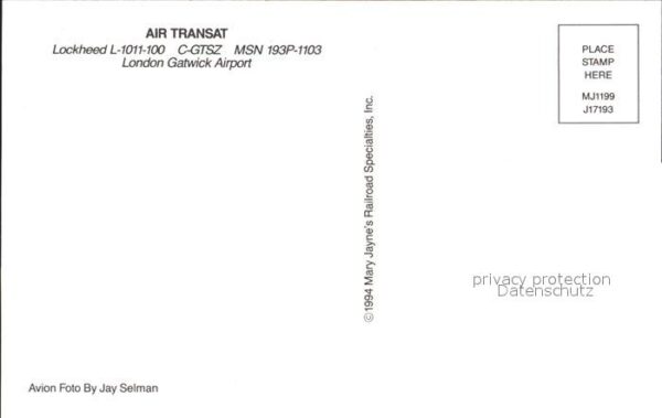 Flugzeuge Zivil Air Transat Lockheed L-1011-100 C-GTSZ – Bild 2