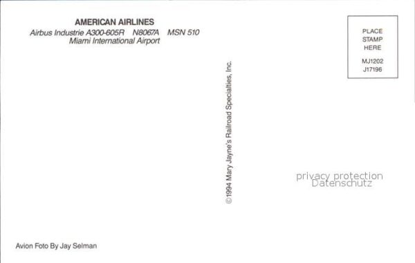 Flugzeuge Zivil American Airlines Airbus Industrie A300 – Bild 2