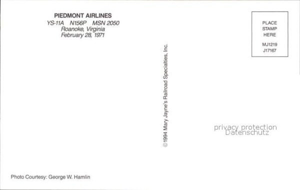 Flugzeuge Zivil Piedmont Airlines YS-11A N156P MSN 2050 – Bild 2