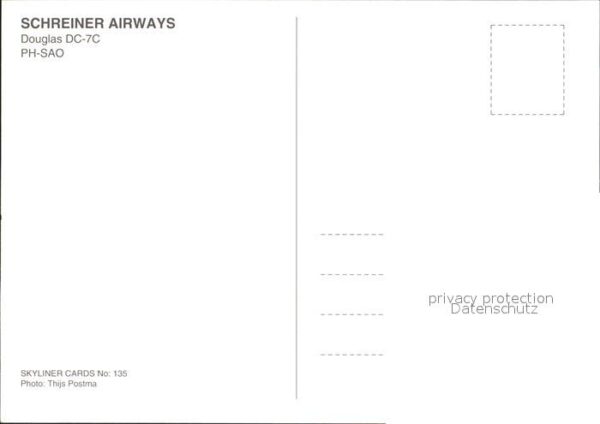 Flugzeuge Zivil Schreiner Airways Douglas DC-7C PH-SAO – Bild 2