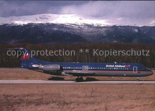 Flugzeuge Zivil British Midland Fokker 100 G-BVJB c/n 1