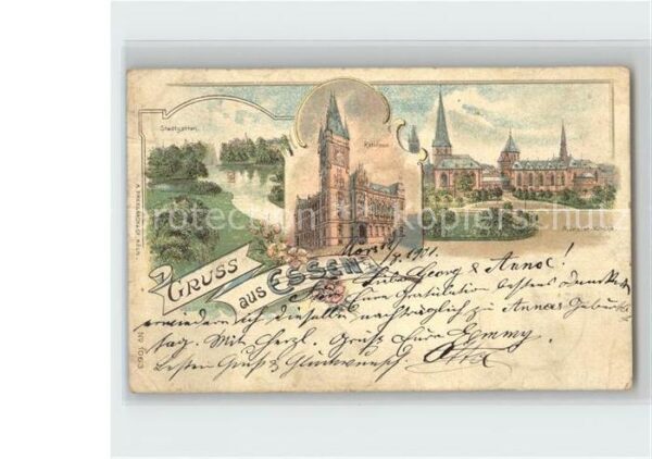 Essen Ruhr Stadtgarten Rathaus Münster-Kirche