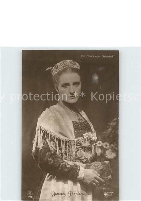 Schauspieler Henny Porten Die Claudi vom Geiserhof