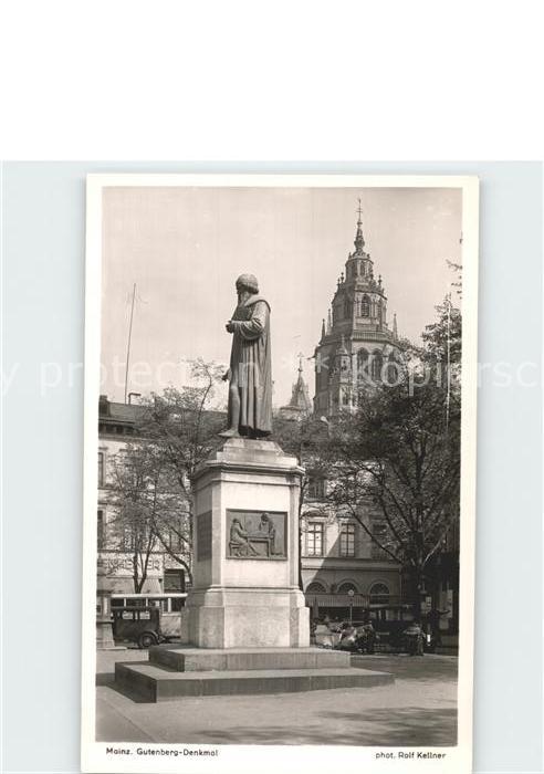 Foto Kellner Rolf Nr. 6493 Gutenberg-Denkmal Mainz