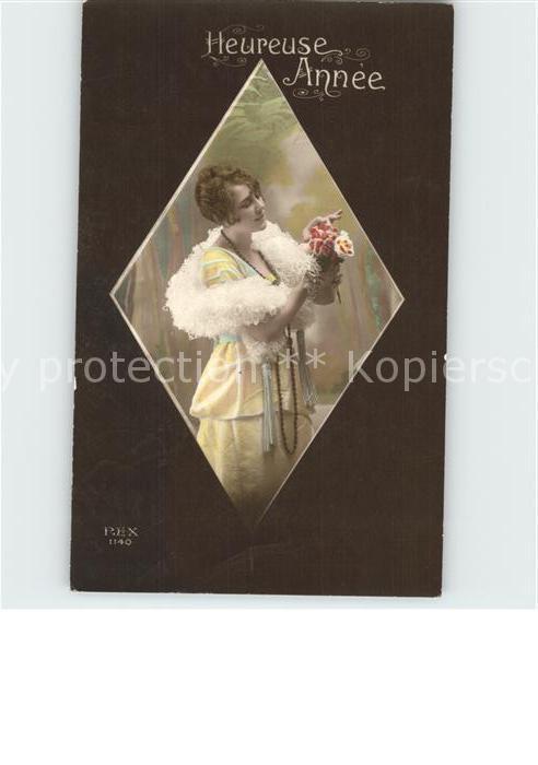 Foto REX Nr. 1140 Neujahr Frau Mode Rosen