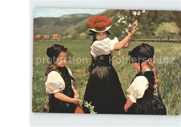 Trachten Schwarzwald Gutach Bollenhut - P O S T K A R T E -
