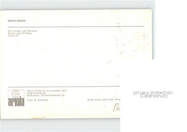 Schauspieler Maria Prado Autogramm – Bild 2