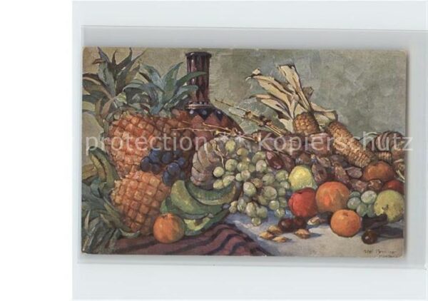 Obst Früchte Kolonien Ananas Trauben Bananen