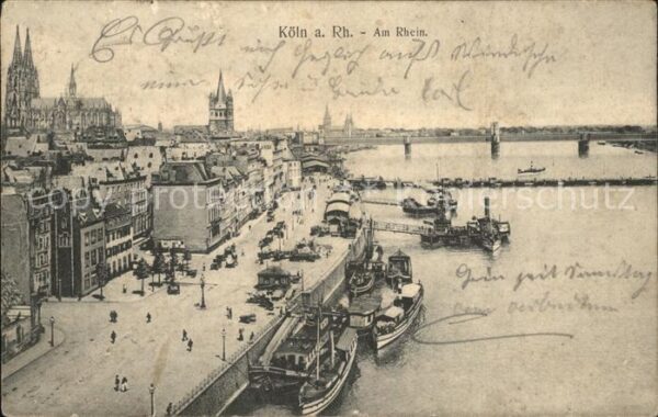 Koeln Rhein Hafen Dampfer Münster