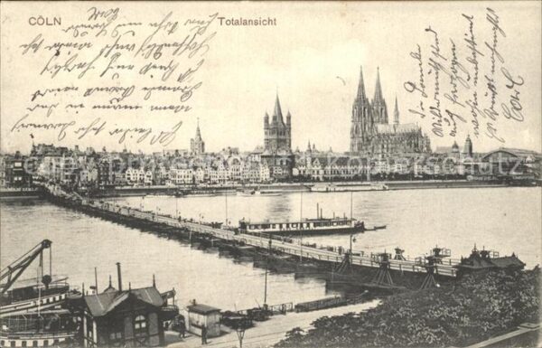 Koeln Rhein Brücke Hafen Münster