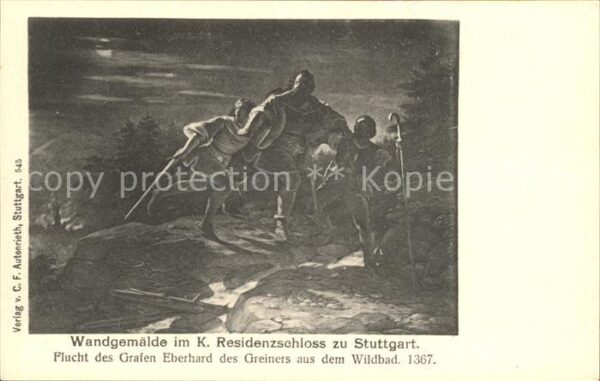 Stuttgart Wandgemälde K. Residenzschloss Flucht G