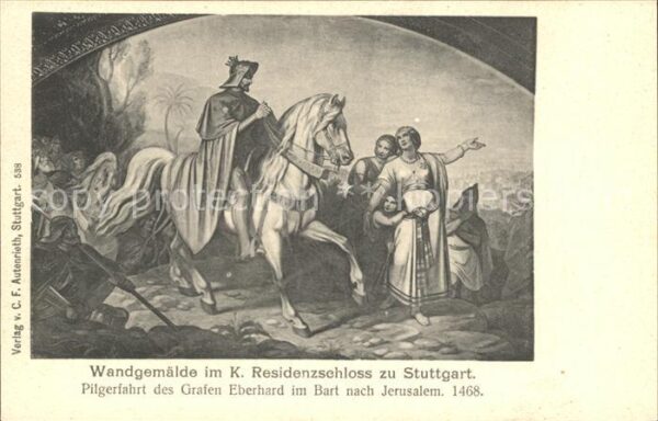 Stuttgart Wandgemälde K. Residenzschloss Pilgerfa