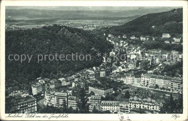 Karlsbad Eger Blick von der Josefshöhe