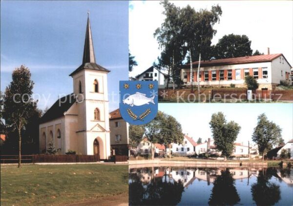 Vatin Wattin Kirche Teich Gebäude