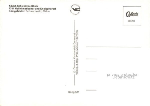 Koenigsfeld Schwarzwald Fliegeraufnahme Albert-Schweizer-Klinik – Bild 2
