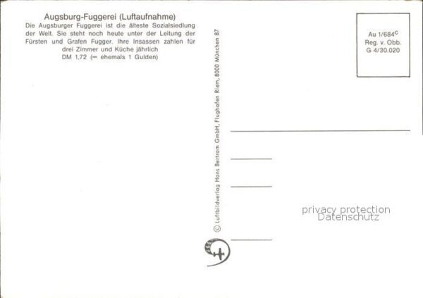 Augsburg Fliegeraufnahme Fuggerei – Bild 2