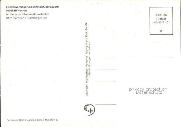Bernried Starnberger See Fliegeraufnahme Klinik Höhenried – Bild 2