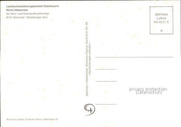 Bernried Starnberger See Fliegeraufnahme Klinik Höhenried – Bild 2