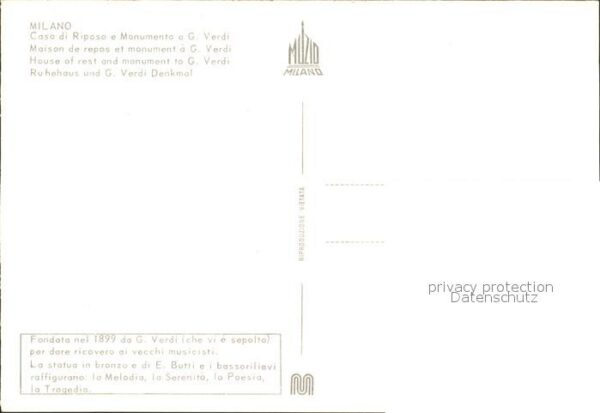 Milano Ruhehaus G. Verdi Denkmal – Bild 2