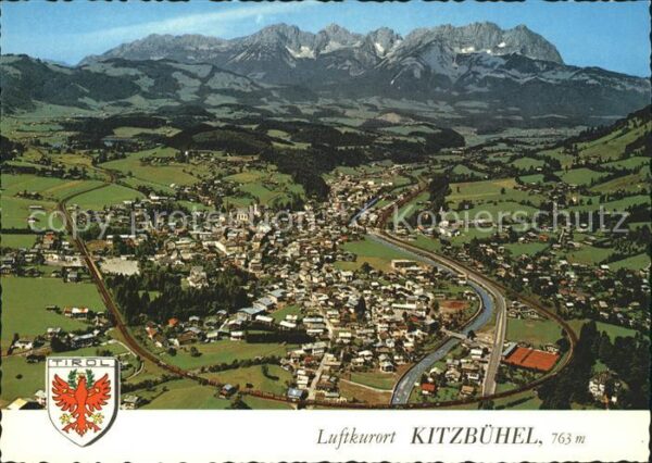 Kitzbuehel Tirol Fliegeraufnahme Schwarzsee Kaisergebirg
