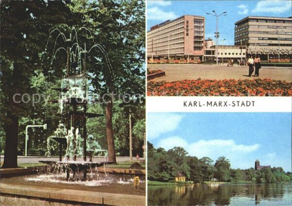 Karl-Marx-Stadt Klapperbrunnen Kreuzung Strasse Natione