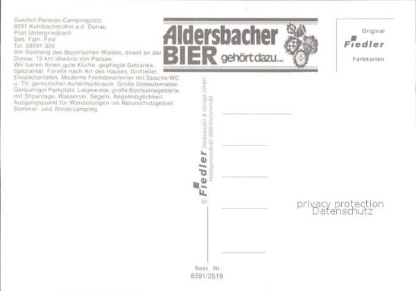 Untergriesbach Niederbayern Gasthof Kohlbachmühle Fähre – Bild 2